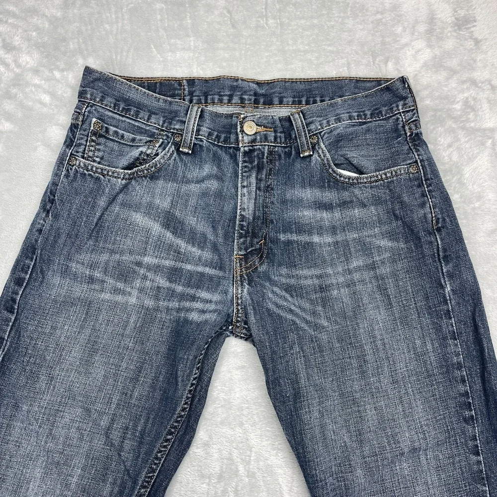 Levi's Jeans Mens 33x32 Blue Denim 527 Whiskered Americana Slim Bootcut Grunge